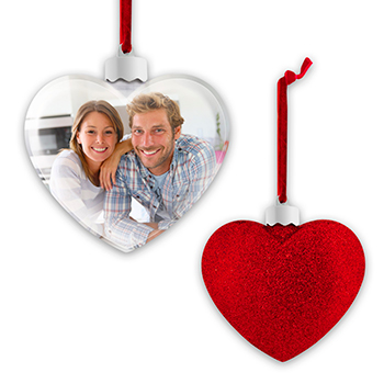 ΧΡΙΣΤΟΥΓΕΝΝΙΑΤΙΚΗ ΜΠΑΛΑ ΜΕ ΦΩΤΟΓΡΑΦΙΑ LOVELY HEART ΚΟΚΚΙΝΟ 10X8,5